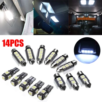 

Mayitr 14pcs White Car Interior LED Light Set License Plate Reading Car Ceiling Lamp For BMW 3 Series E90 328i 335i M3