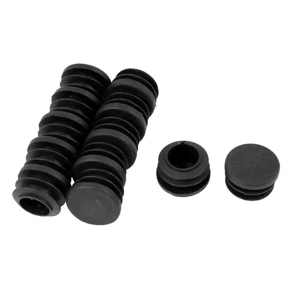 

12 Pcs Chair Table Legs 22mm Dia Cap Round Ribbed Tube Tubing Insert