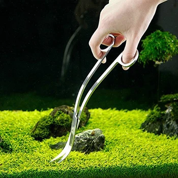 

24 CM Stainless Steel Wave Scissors Aquarium Tank Aquatic Plant Tongs Scissors Tools for Fish Tank Plants