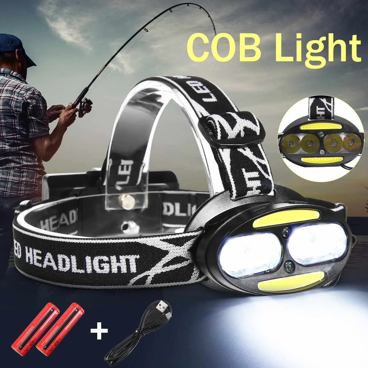 

Headlamp Smuxi aluminum alloy Headlamp adjustable elastic headband head light for hunting cycling mountaineering camping