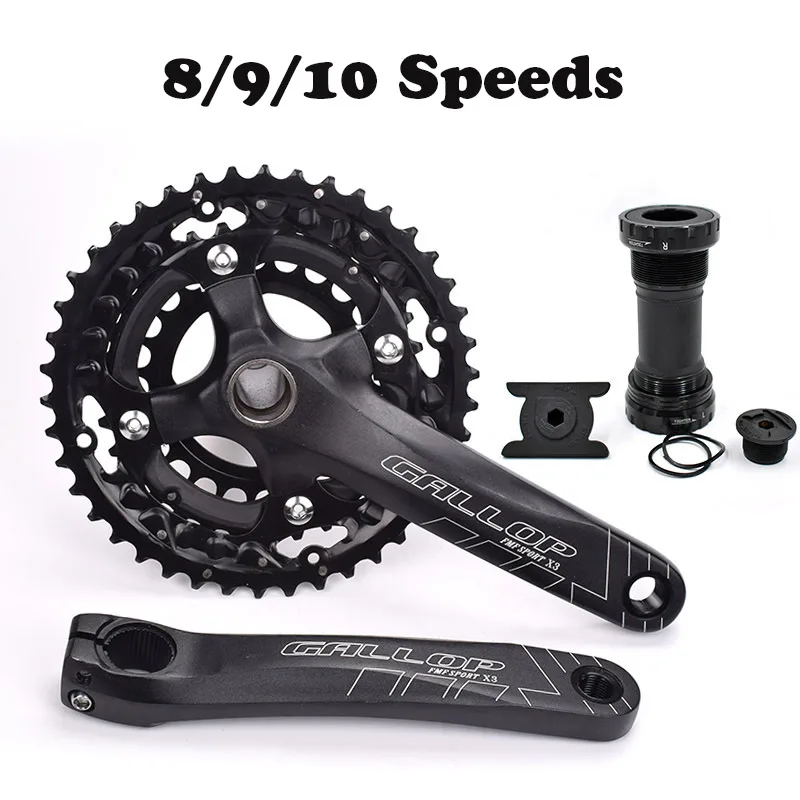 

Mountain Bike Hollow Integrated Crankset ALuimium Bicycle Crank Sprocket Chainwheel Set 8/9/10 Speeds High Quality