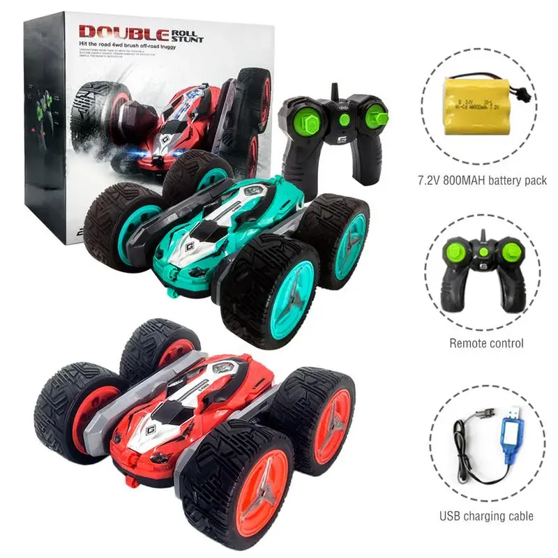 

360 Rotating Large Double-Sided Stunt Car Toy 2.4G Deformation RC Light High-Speed Off-Road Climbing Vehicle Model Remote Cool