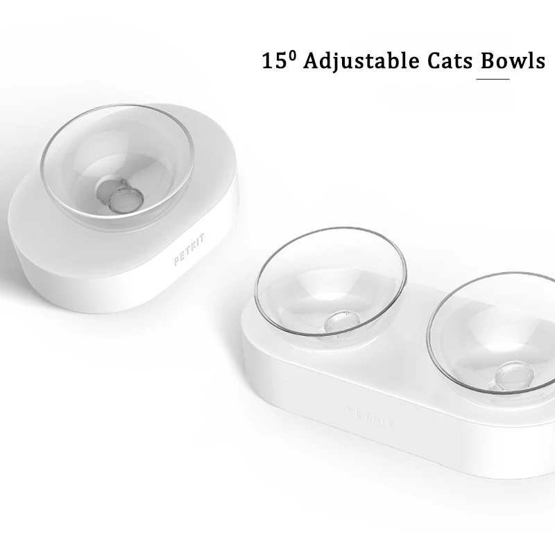 15 градусов регулируемая миска для питомца кошки подставка противоскользящая кошачья тарелка наклонная замедляет подачу для кошек одинарные или двойные миски для кормления миски