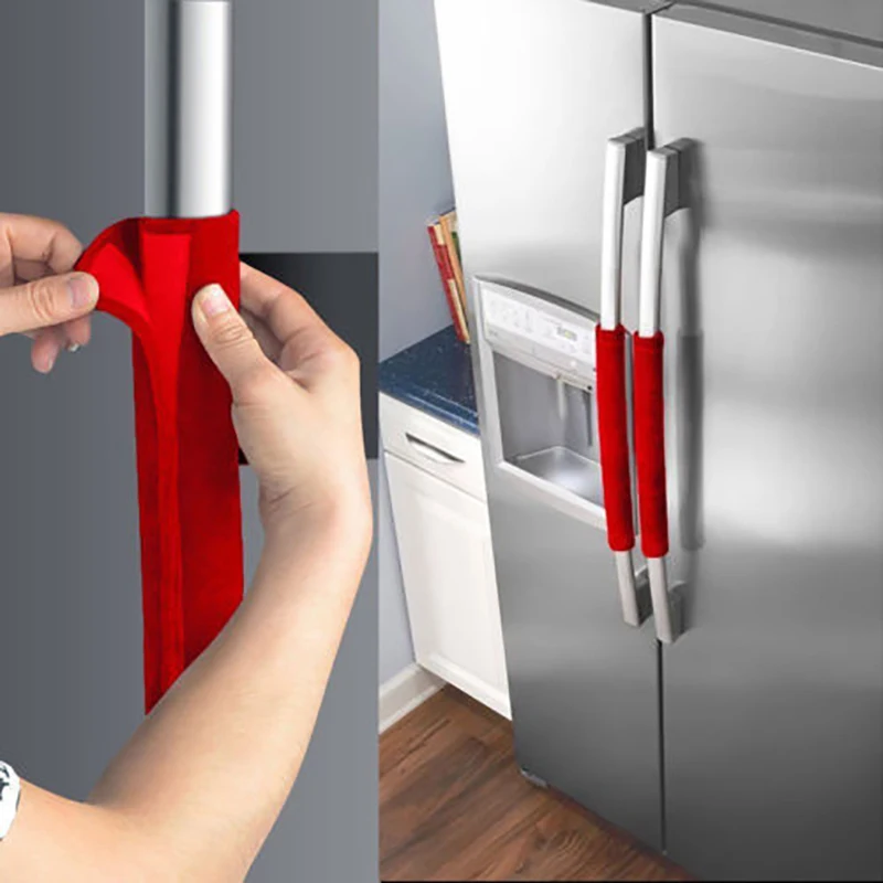 2Pcs Handle Cover Decor Smudges Door Refrigerator Fridge Oven Kitchen Appliance