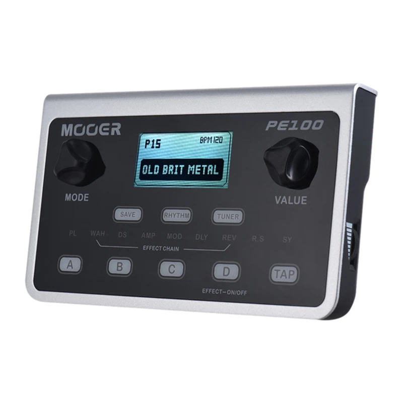 

MOOER PE100 Guitar Pedal Multi-Effects Processor Guitar Effect Pedal 39 Effects 40 Drum Patterns 10 Metronomes Tap Tempo