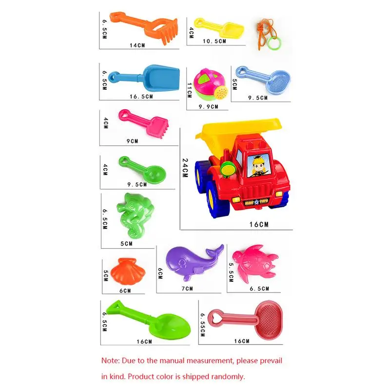remarkable  14PCS Beach Toy Set ABS Environmental Plastic Model Hourglass Sand Dredging Shovel Bucket Tool Sand
