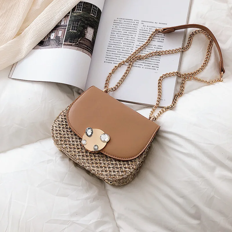 

Famous Brand Luxury Designer 2019 Crossbody Bags For Women Handbags Summer Beach Straw Bag Ladies Hand Shoulder Messenger Bag