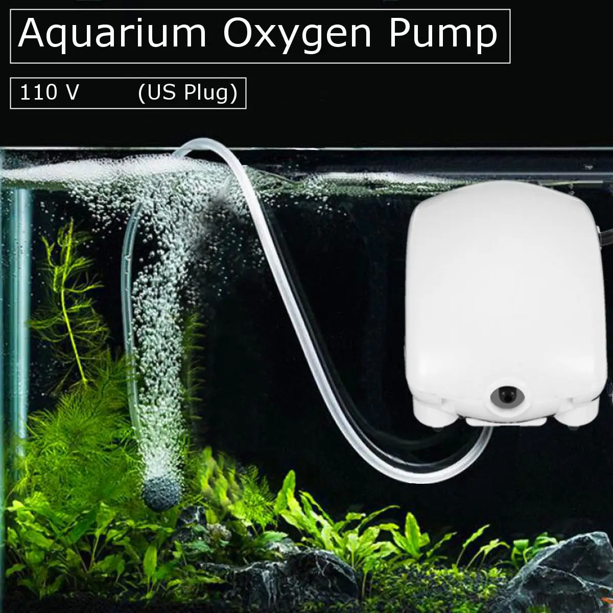 110V 2.5W Silent Oxygen Increasing Pump Aquarium Oxygen Pump Fish Tank