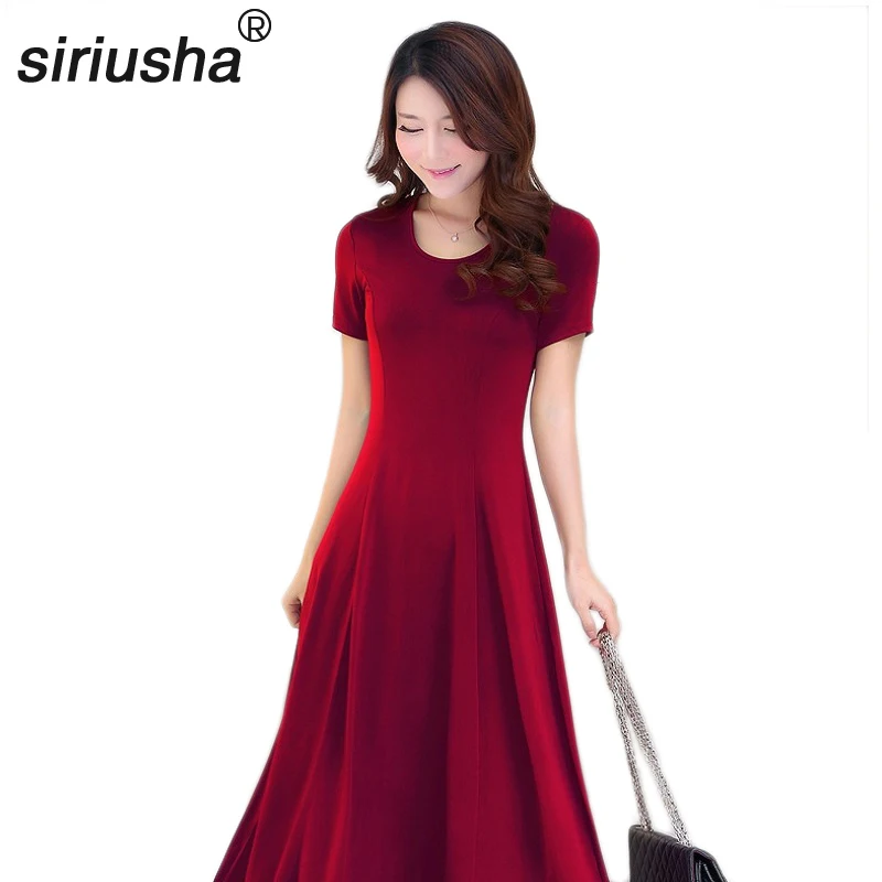 

2019 Polyester None Real Ukraine Design Long Dress Women's Plus Size Down To The Ground Of Dresses Vest And Short Sleeves! S61