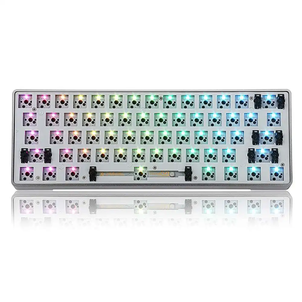 Aluminum Alloy Version Geek Customized GK61 Hot Swappable 60 RGB Keyboard Customized Kit PCB Mounting