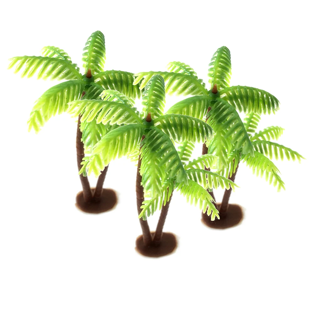 

3Pcs Plastic Coconut Palm Tree Miniature Leaf Fake Plant Pots Bonsai Craft Micro Landscape Artificial Plants Para Decoration