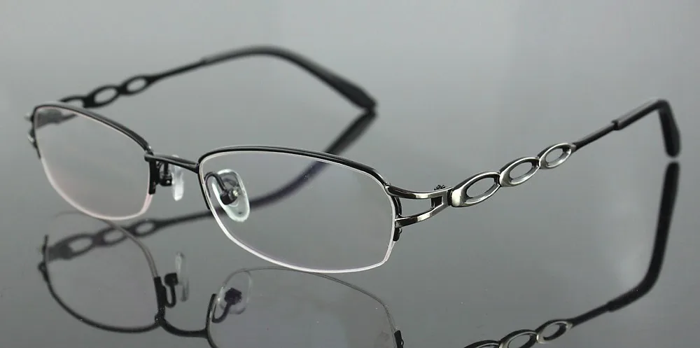 Новые очки оправа из нержавеющей стали женские половина солнцезащитные очки без оправы Модные оптические очки RXable близорукость очки 7273