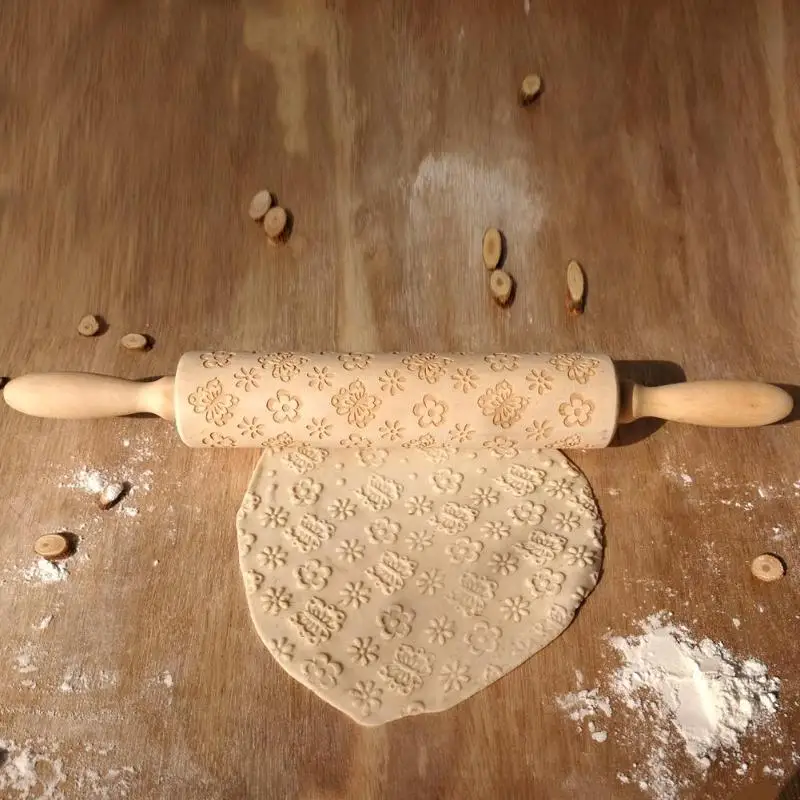 Пасхальный день тиснение скалка для выпечки печенья лапши печенье, фондан, пирог тесто выгравированный ролик Кухня DIY печенье инструмент
