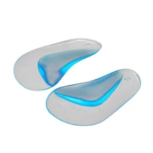 Детские силиконовые подушечки для подушек, Детские плоскостопие, ортопедические стельки для обуви, размер L(прозрачный с синим