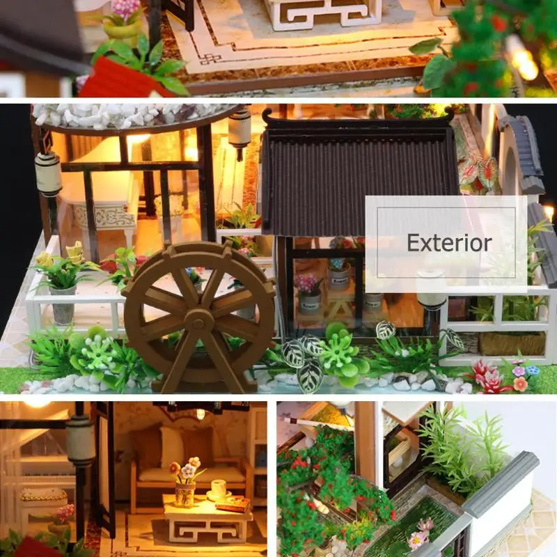 Creative Miniature Dollhouse Kit for Kids DIY Furniture Wooden Dolls House Assembled Toys Children DIY Handmade House Model Toy