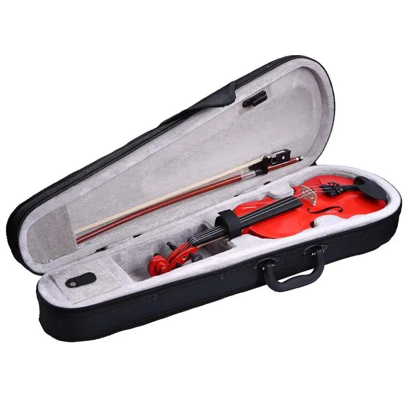 

Handmade Wooden 1/8 Size Natural Acoustic Violin Fiddle with Case Bow Rosin for Students Beginner