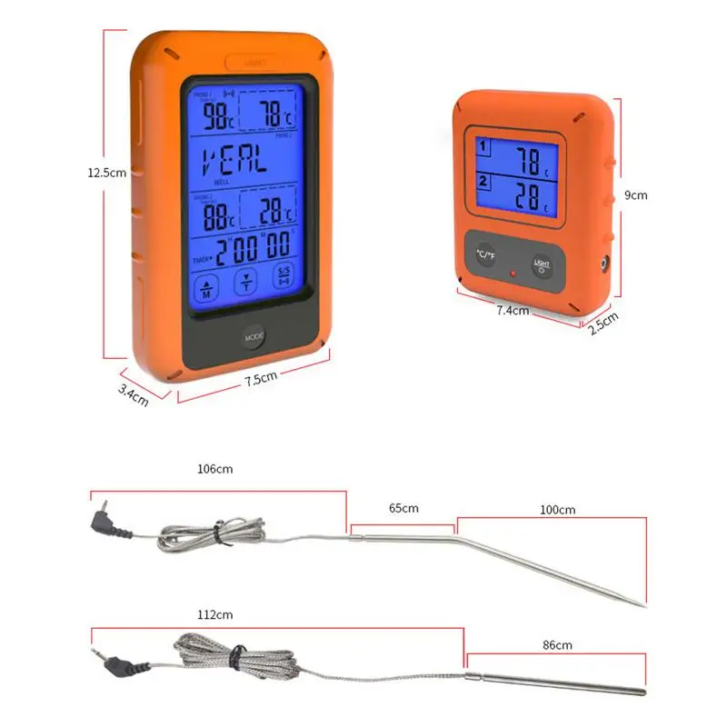 TS-TP20 Кухонный Термометр беспроводной цифровой сенсорный экран Bluetooth барбекю кулинарный термометр домашнего использования термометр с таймером