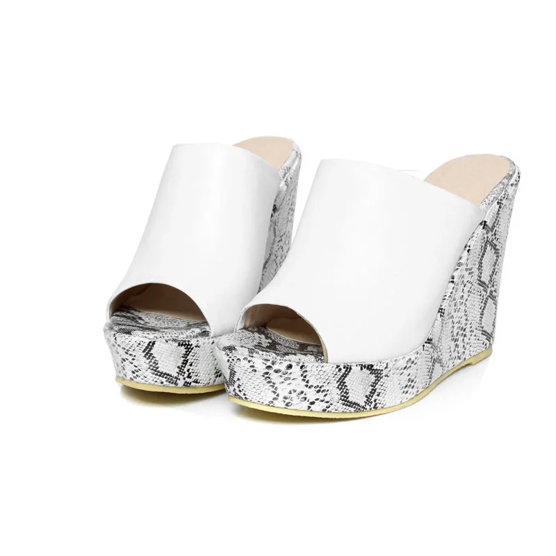 Dias toe Keile 12 Hausschuhe Black Weiß Frauen Open High Dicke Box white Sommer Maultiere Verpackung Plattform Sohle 146 Heels Lässig Cm Sexy qaFfCx5