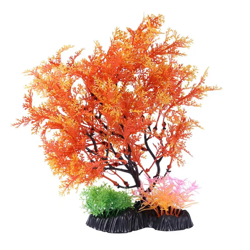 

1 PC Aquarium Ornament Simulation Plastic Orange Fish Tank Decor Plant Tree Ornament for Fish Tank Aquarium