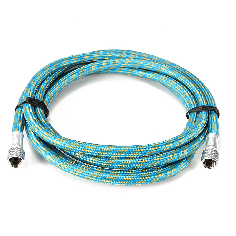 1PC 1.8M Blue Braided Airbrush Air Hose Spray Pen Woven Pipe Compressor Air Tool 1/8" to 1/8" Adaptor Fitting
