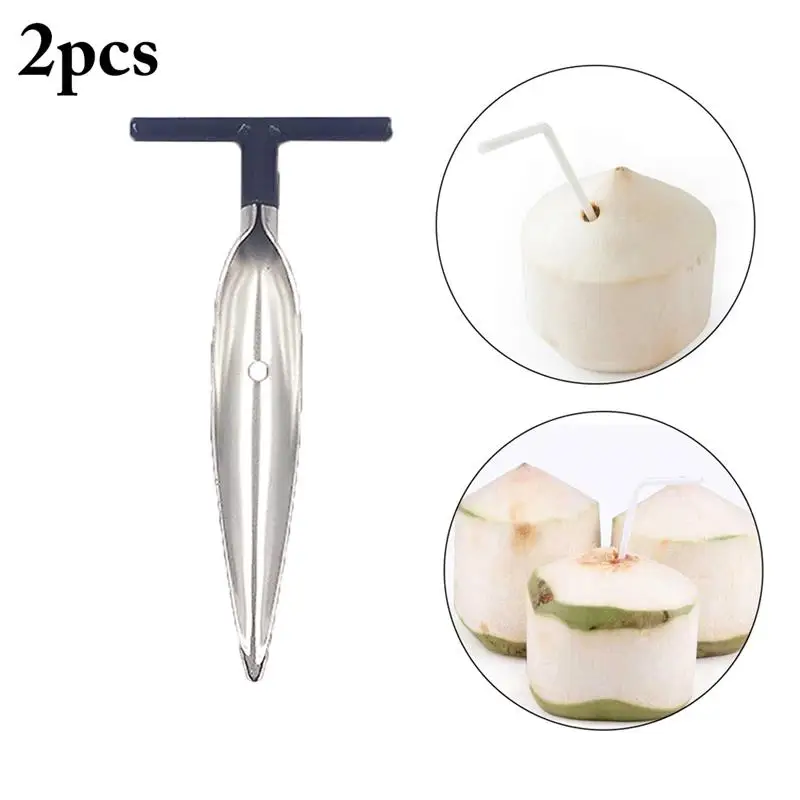 

2PCS Coconut Opener Black Coconut Opener Tool Coco Water Punch Tap Drill Straw Open Hole Cut Gift Fruit Openers Tools