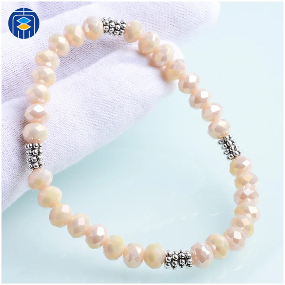 

Multicolor Fashion 6mm Glass Beads Bracelet Jewelry Bracelet Handmade Beaded Bracelets for Women