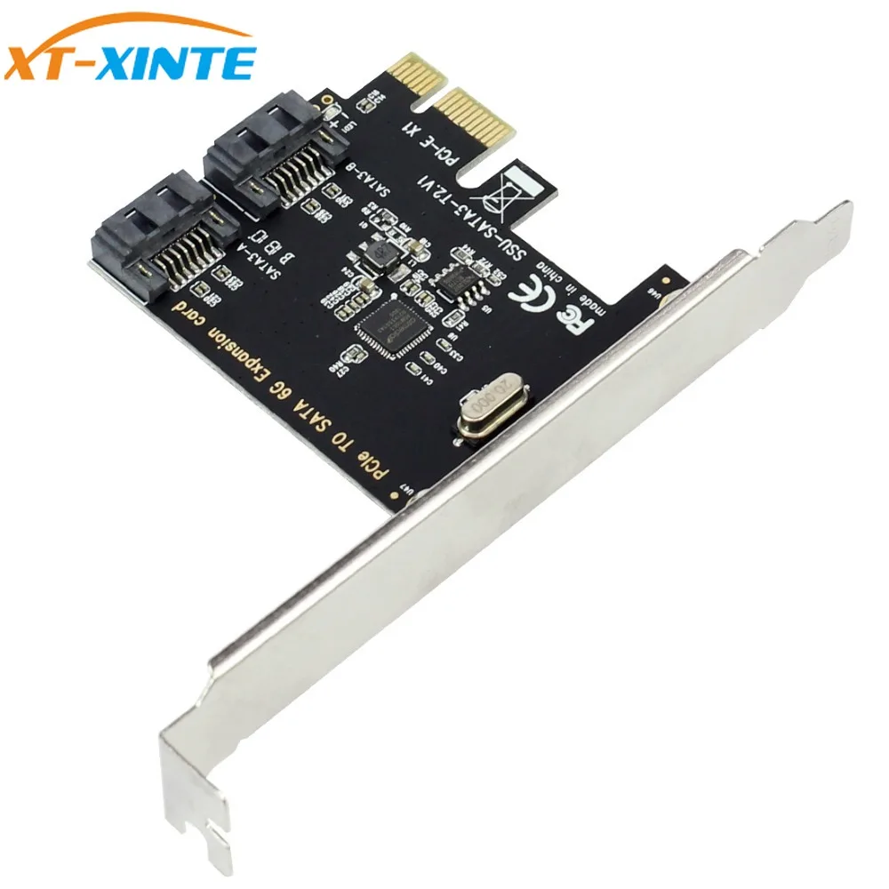 XT XINTE PCIe PCI Express на SATA 3 0 2 Port III 6G карта расширения адаптер PCIE контроллер карта|Платы