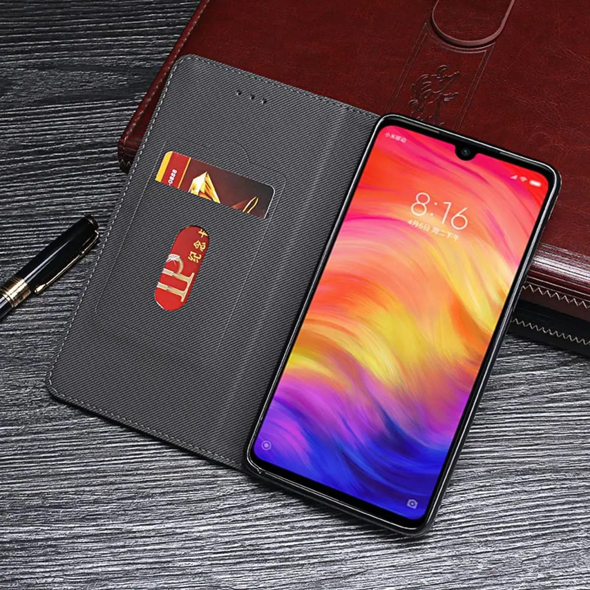 Для Xiao mi Red Note 7 Pro K20 Чехол бумажник в стиле ретро из искусственной кожи чехол с