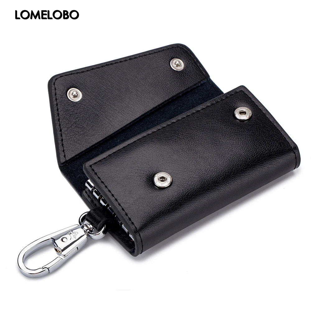 Lomelobo мужской кошелек для ключей из спилка Унисекс Многофункциональный кошелек-органайзер для ключей женский держатель для кредитных карт
