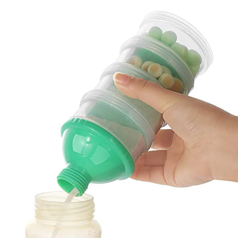 

Portable Newborn Feeding Food Bottle 4Layers Baby Milk Powder Container Moistureproof Infant Snacks Candy Storage Box