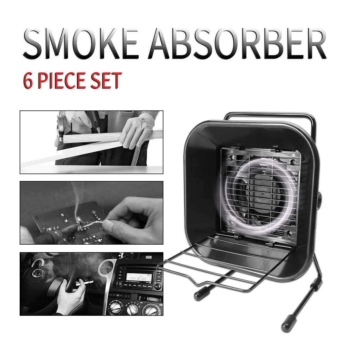 

AC 220V 16W Portable Solder Smoke Absorber with Sponges Activated Carbon Professional ESD Fume Extractor Air Filter Fume Extract