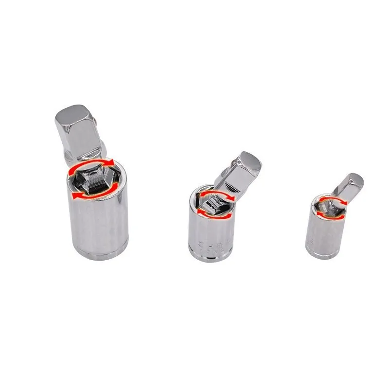 

1/4" 3/8" 1/2" Wrench Socket Adapter 360 Rotatable Converter Universal Joint Set Ratchet Angle Extension Bar
