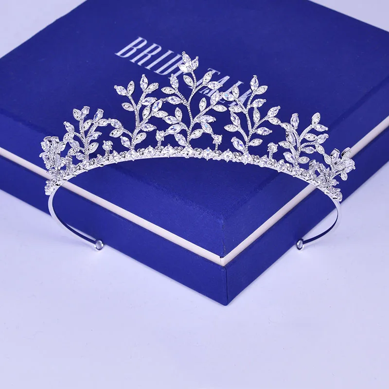 

Marquise Zircon Plant Design Headband Hair Jewelry Wedding Bridal Headpiece Princess Tiara Crown Cubic Zirconia Headpiece