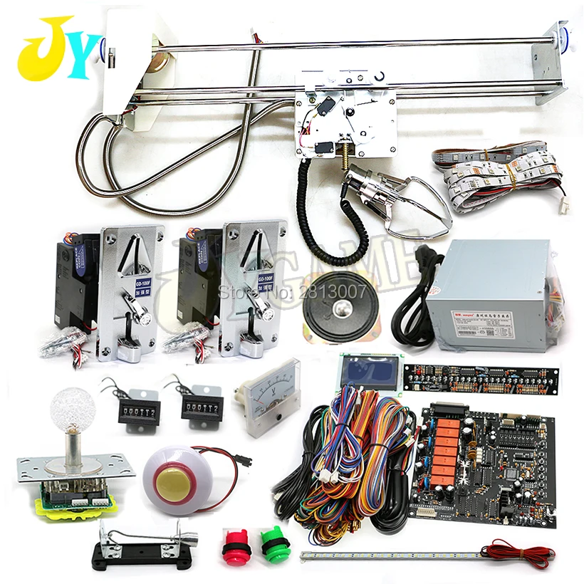 

Plush toy vending machine Crane Game DIY kit Claw Game board 71cm Gantry 110V to 220V power supply coin acceptor joystick