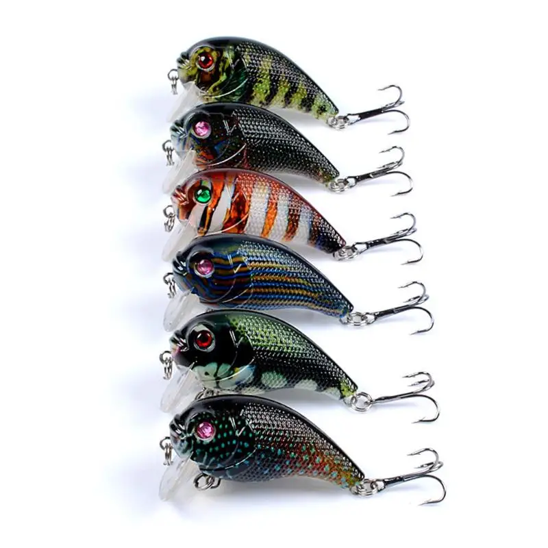 

6pcs/set Wobbler Printing Fishing Lure Hard Swimbait Pesca 5.3cm 9g Wobbler Isca Artificial Crankbaits Fishing Tackle