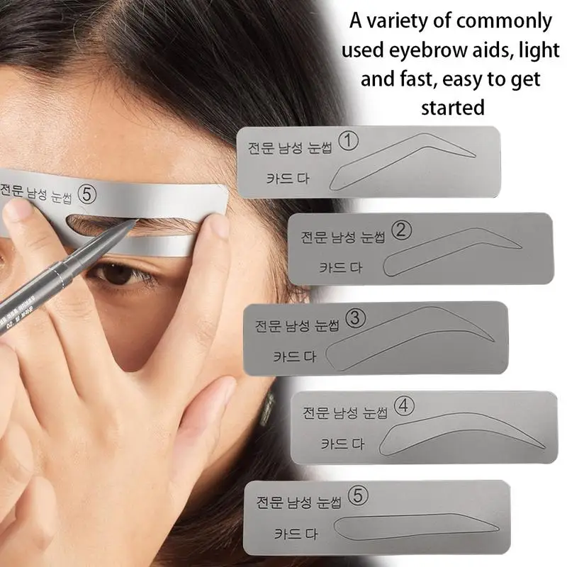 

Korea Plastic Eyebrow Template 5 Latest Type Eyebrow Mold Sticker Set Eyebrow Card Cosmetic Supplies Makeup Tool