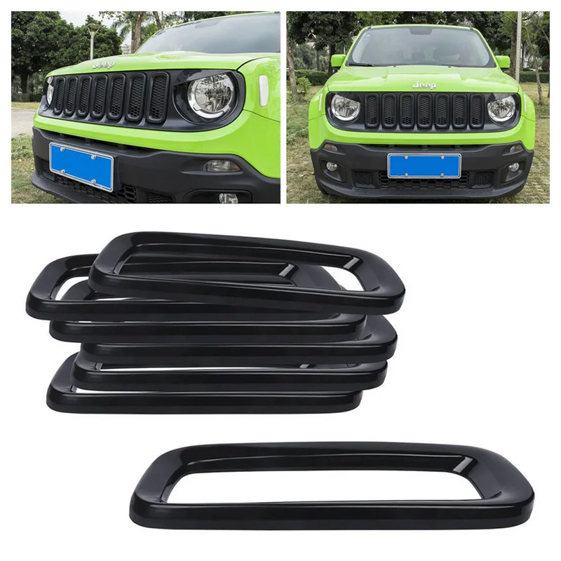 7 шт. Передняя решетка гриль накладки для вставки рамка для Jeep Renegade 2015-2018