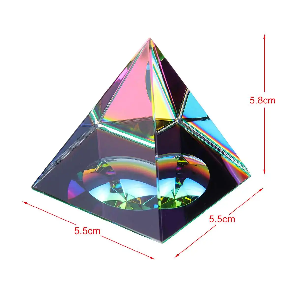 1 ПК прозрачный радужный Pyramid Home Art декор Радуга Цвета с подарочной коробке K9 Кристалл 6 см декоративное украшение для дома ремесла подарок