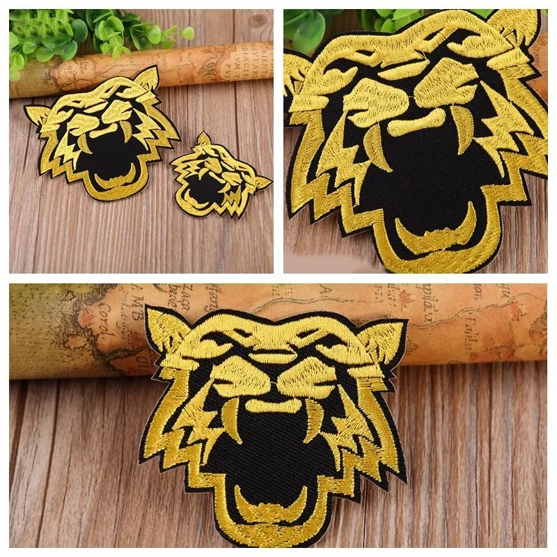

2019 New embroidered patch decoration clothing domineering tiger art big badge badge DIY Iron-On clothes denim paste process
