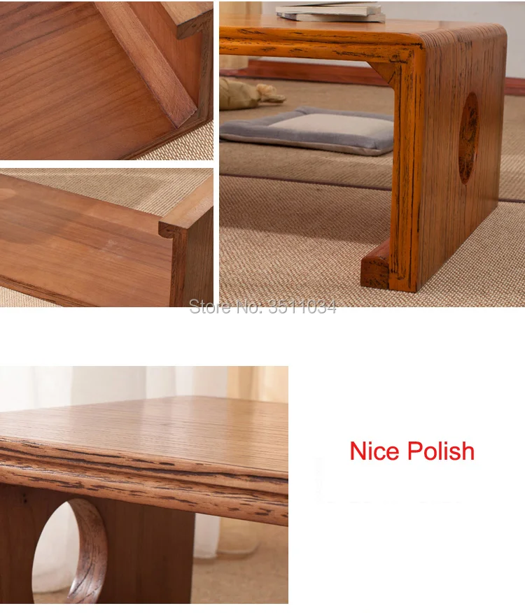 New Japanese Tea Table Rectangle 60x40x30cm Asian Antique Furniture Living Room Oriental Traditional Wooden Floor Low Side Table