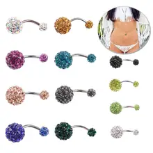 JOCESTY, 1 шт., Кристальные стразы, для женщин, пупка, пупка, кольцо, пирсинг, хирургическая сталь, настоящий Пирсинг живота, пупка, бар, ювелирные изделия для тела