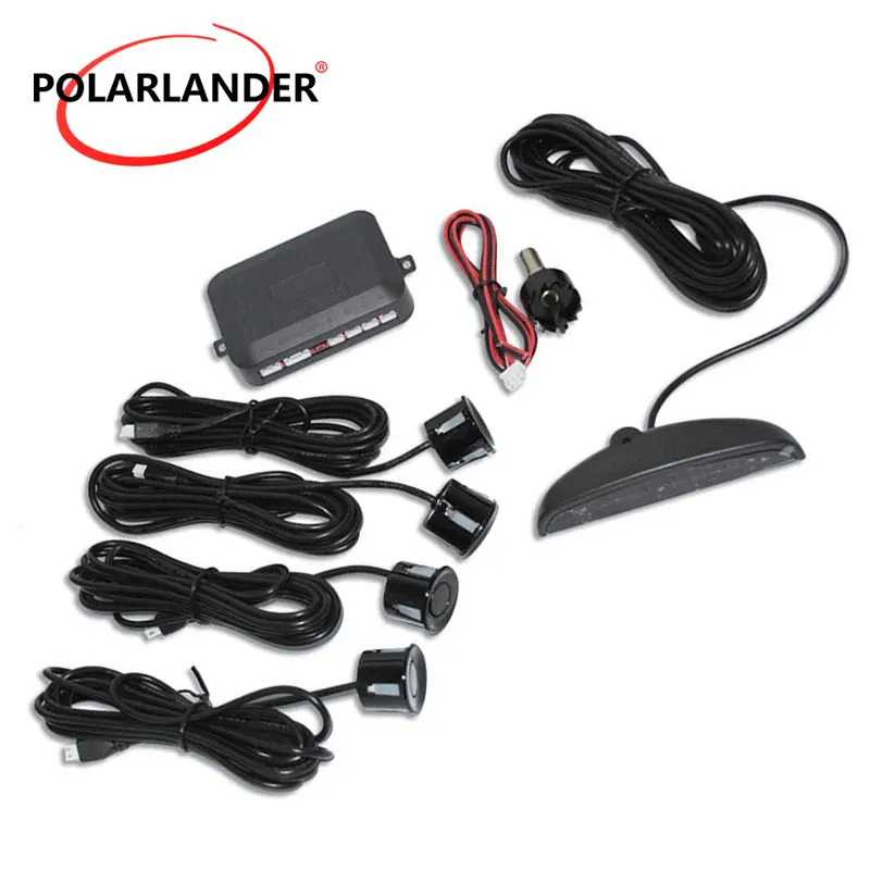 

Display 4 Sensors Backup Radar Monitor System Car LED Parking Sensor Kit for all cars Reverse Assistance 22.5mm 12V