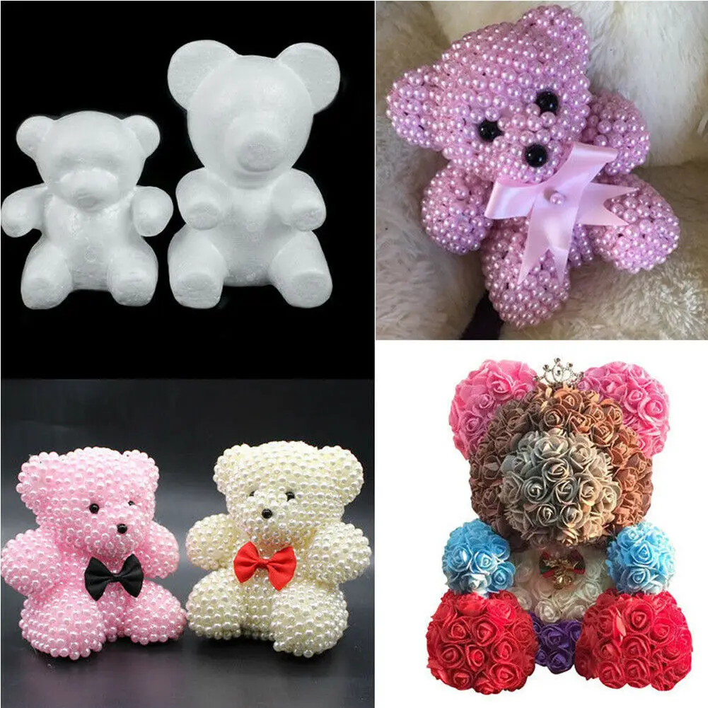 

White Polystyrene Styrofoam Foam Bear Dog Rabbit Modelling DIY Gifts Valentine