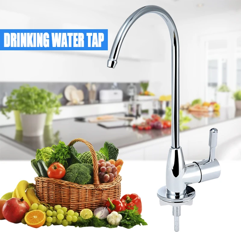 

ABS Plastic Water Filter Tap 1/4'' Plating Sink Faucet Taps Quick Installed Food Grade Kitchen Taps