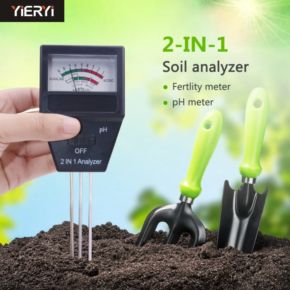 

2015 new Gardening tools 2 in 1 Soil PH meter& FERTILITY tester with 3 Probes Ideal instrument for gardening free shipping