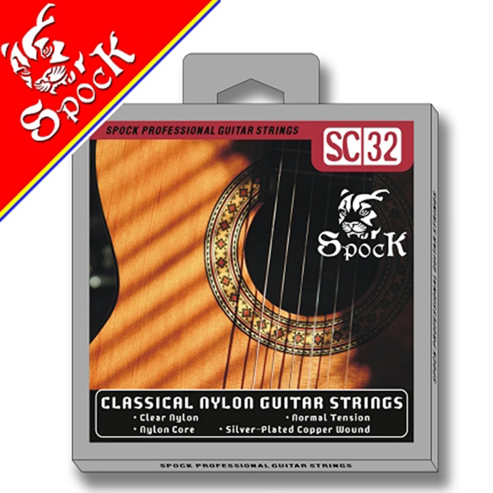 Classical Guitar Strings Spock SC32 Clear Nylon Core Silver Plated 028 043 inch | Спорт и развлечения