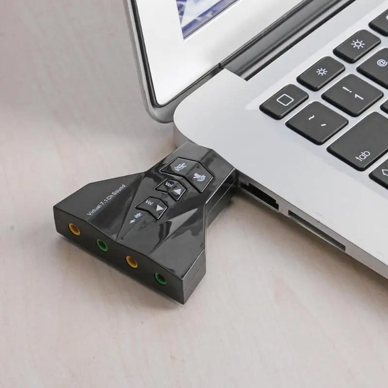

ALLOYSEED Dual Microphone Headset 3D Audio Card Converter Sound Card Virtual 7.1 Channel USB 2.0 Audio Adapter