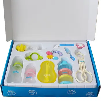 

Newborn Baby Product Set Milk Powder Dispenser Feeding Bottles Brush Teething Toy Baby Accessories Gift for Baby Toddler