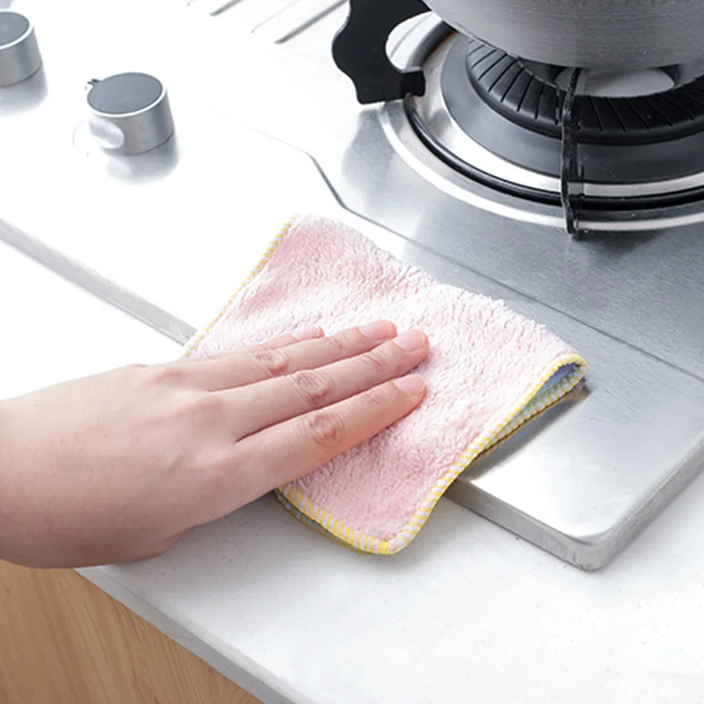 

Kitchen Cleaning Wash Cloth Dishcloth Magic Hand Towel Fiber Dishrag Duster Anti-grease Wiping Rags Washing Towel