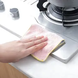 Кухня стирки ткань для чистки кухонное полотенце для рук волокно тряпка тряпкой анти-жир вытирая тряпки Ручная стирка Полотенца